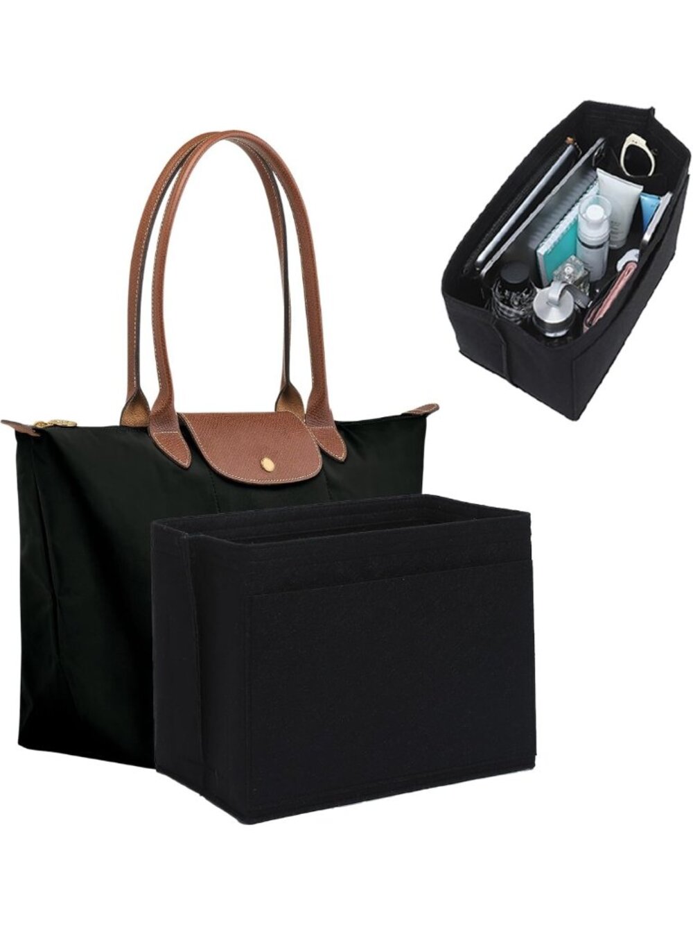 Felt Purse Organizer Insert for Handbags - Anti-Sag, Multi-Compartment Storage